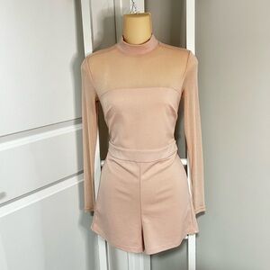 Guess Black High Neck Mesh Romper SIZE S